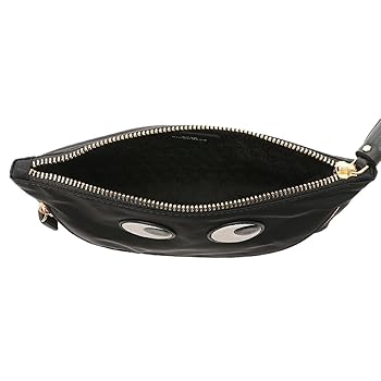 アニヤハインドマーチ ポーチ アイメイク アイズ スマイル ブラック 牛革 ANYA HINDMARCH ポーチ EYES LOOSE POCKET アニヤハインドマーチ